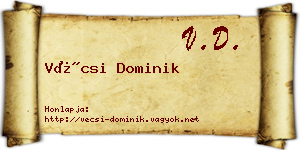 Vécsi Dominik névjegykártya