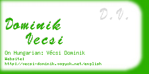 dominik vecsi business card